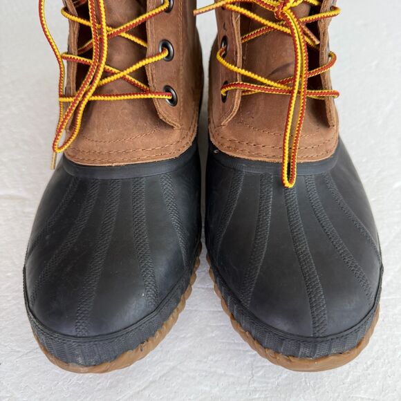 Size 10 - SOREL MENS CHEYANNE II LACE DUCK BOOT Rain Work Boots Leather Rubber